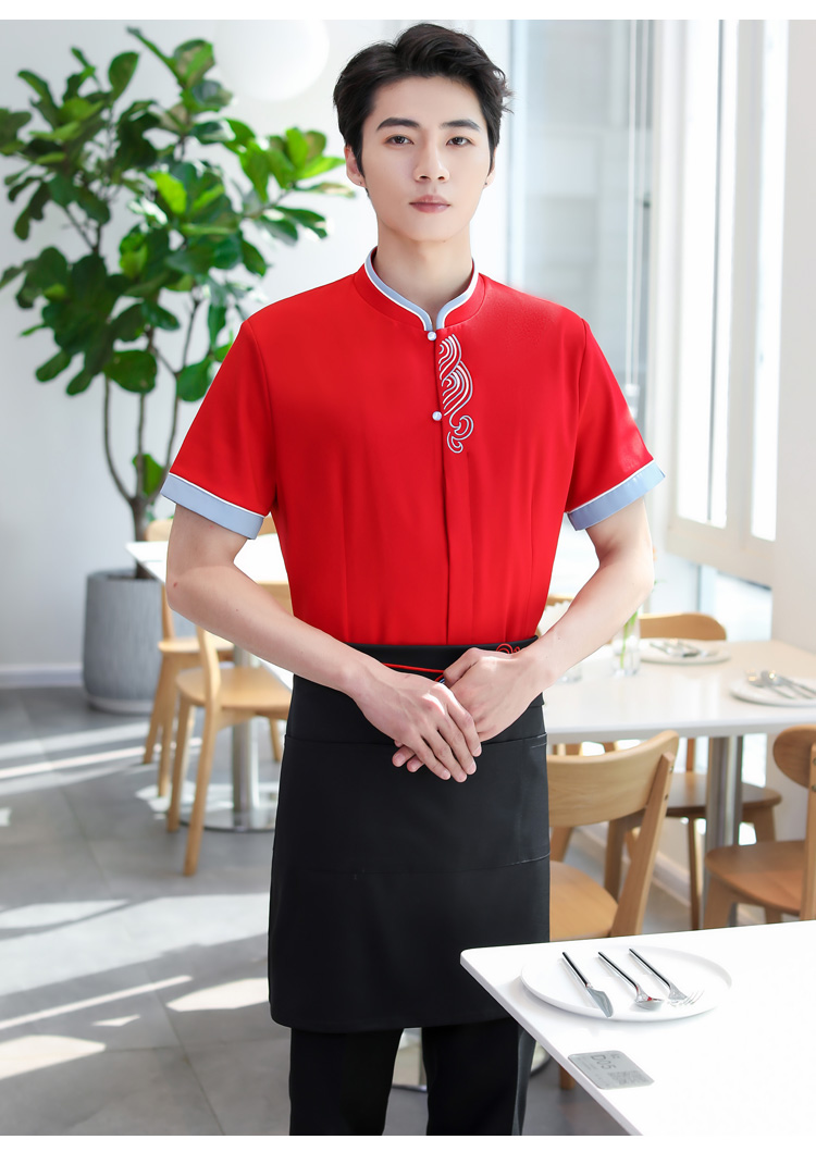 Water ripple short-sleeved chef uniform top HD3-21-C042 short-sleeved