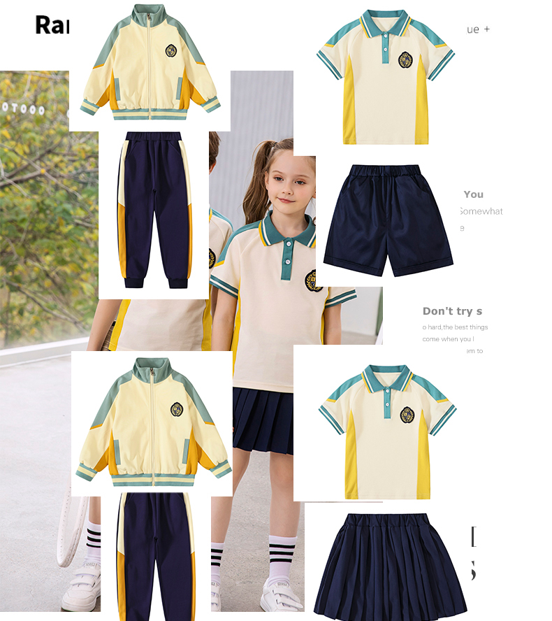 British style elementary school student college sports school uniform short-sleeved suit 215-853