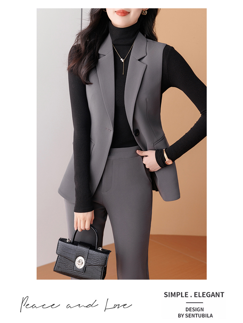 Business ladies professional collar suit vest 83-23662