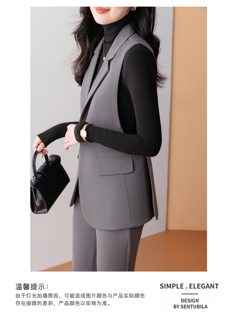 Business ladies professional collar suit vest 83-23662