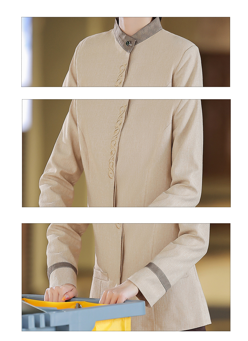 Bauhinia Hotel long-sleeved cleaning clothes work clothes top H19-Bauhinia cleaning women