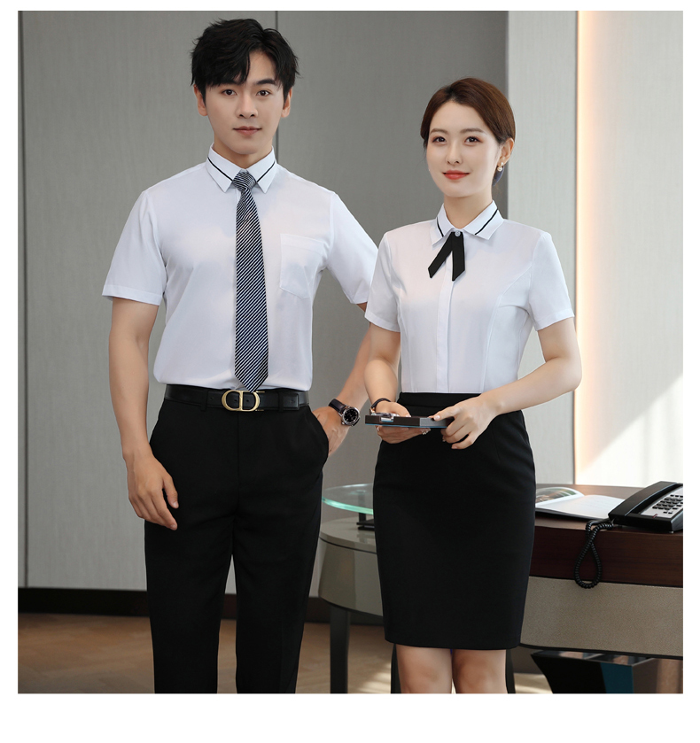 Temperament slim professional short-sleeved shirt for men and women DL1-911-0107 short-sleeved shirt for men and women