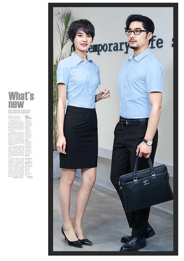 Temperament elegant V-neck short-sleeved shirt men and women 81-6230V short-sleeved shirt