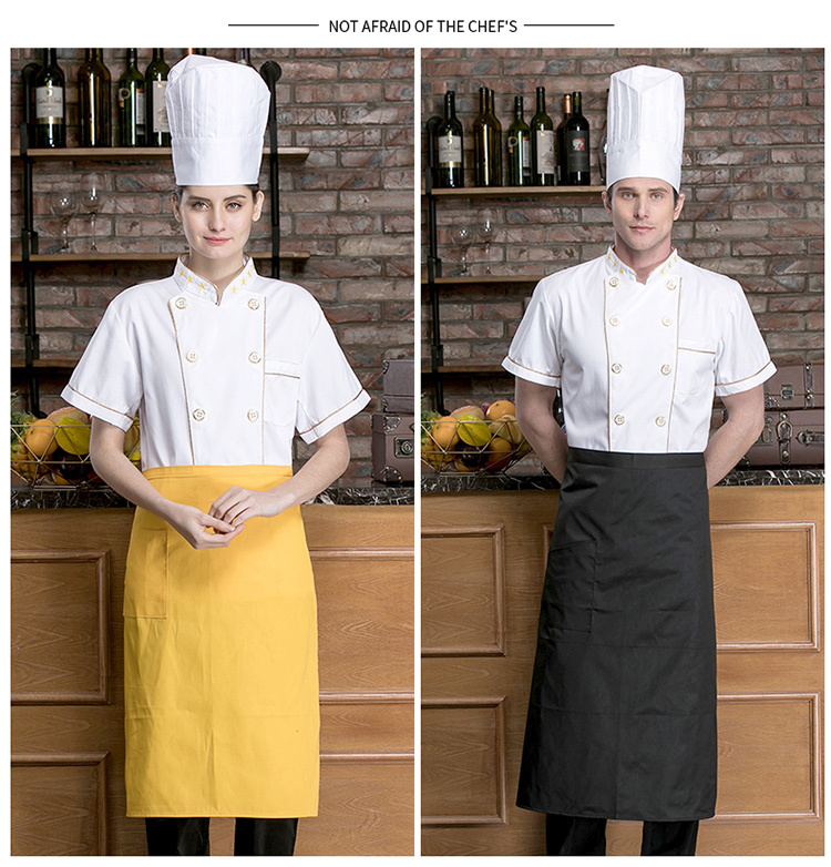 Polyester-cotton nano Great Wall short-sleeved chef uniform top H02-20F080