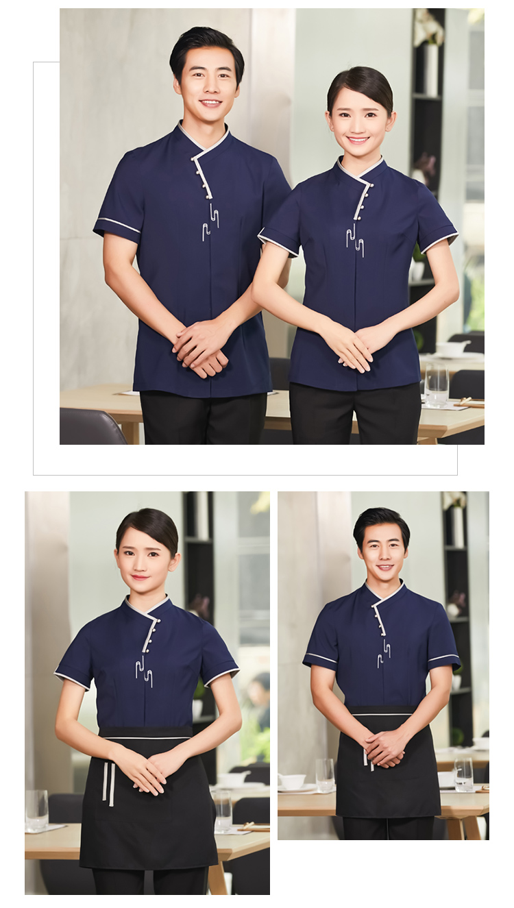 Snowflake hotel waiter short-sleeved work clothes top H01-2020-6