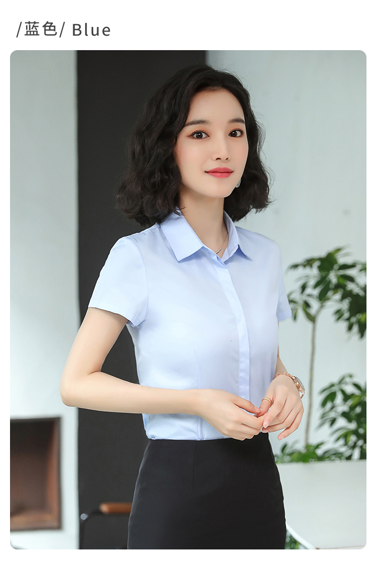 Commuter concealed placket chest three-button short-sleeved shirt women 171-311 short-sleeved shirt women