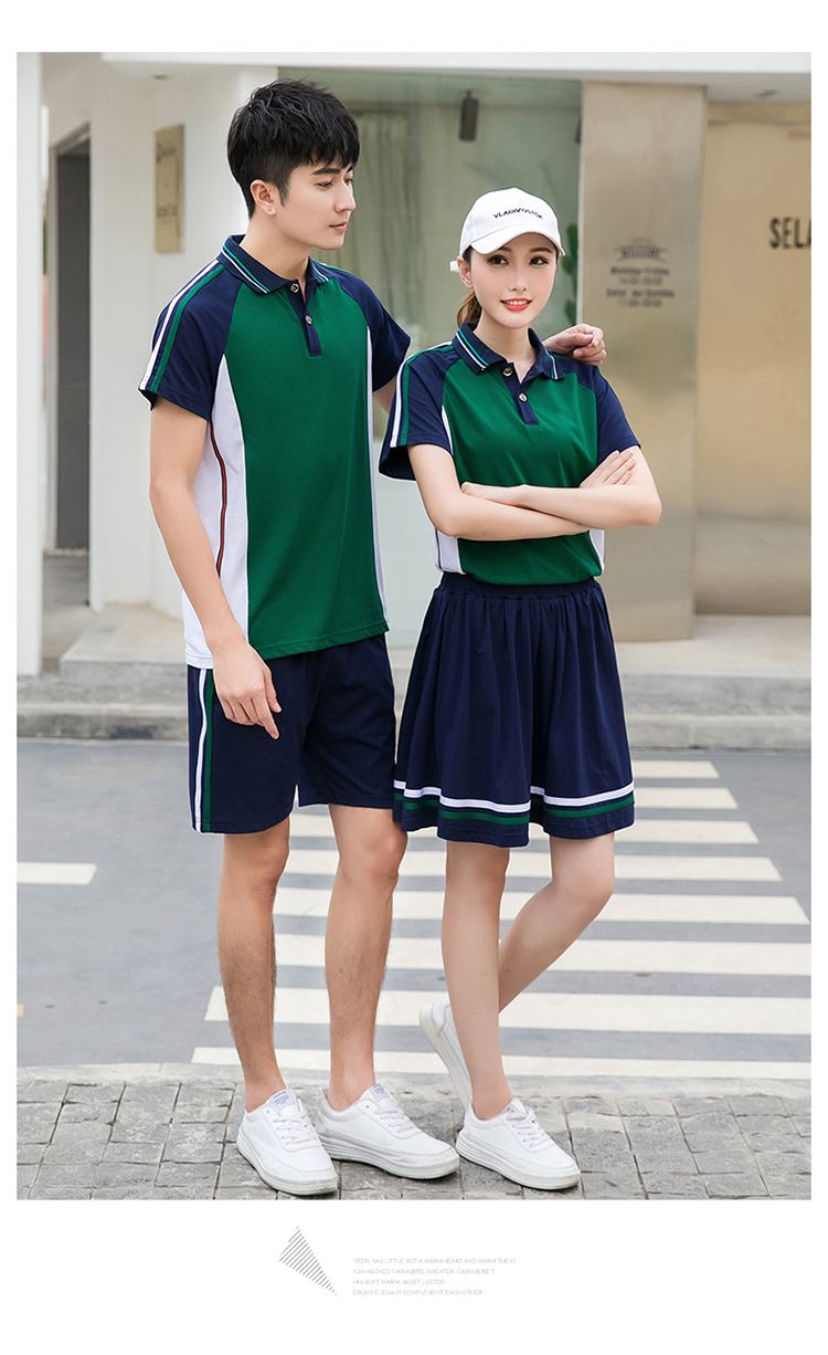 Primary and secondary school students sports style short-sleeved school uniform tops KA-2080 tops