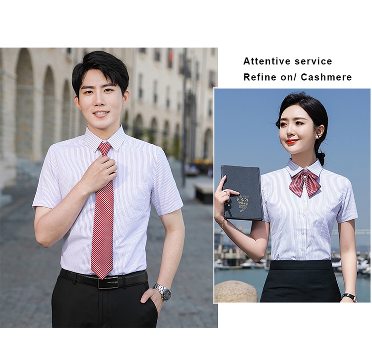 Short-sleeved striped professional shirt for men and women DJ1-640 shirt short sleeve