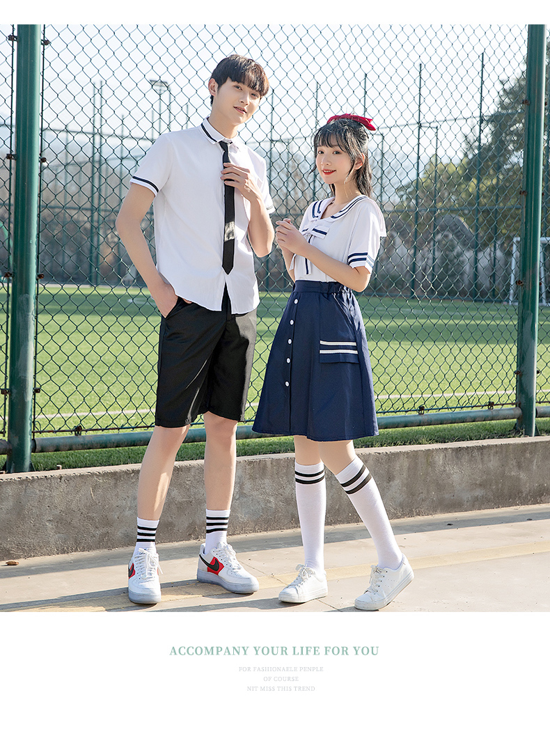 Youthful and energetic middle school student short-sleeved lapel school uniform for men and women H18-1938