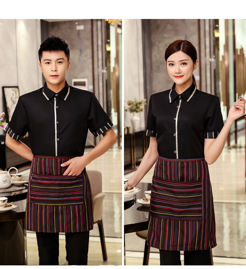 Waiter work clothes ribbon shirt + apron H19-L021