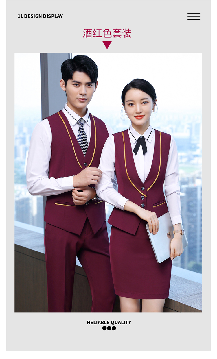 Business temperament slim fit professional wear female and male vest DL1-A211 vest male