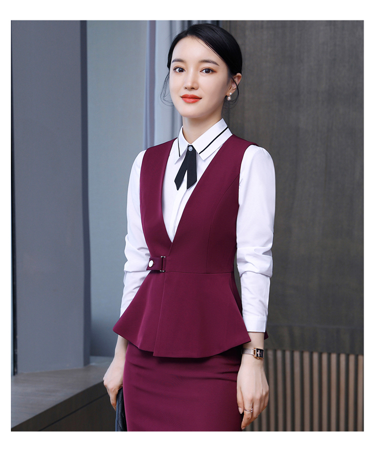 Temperament workplace ruffle hem professional wear female vest DL1-A80 vest female