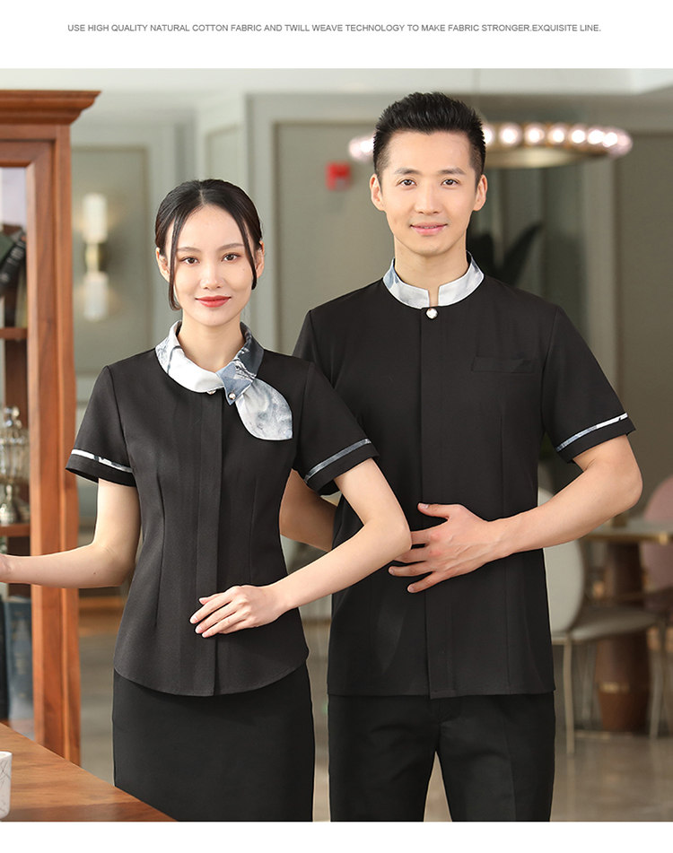 Rabbit collar waiter work clothes women tops H02-22LY011-015