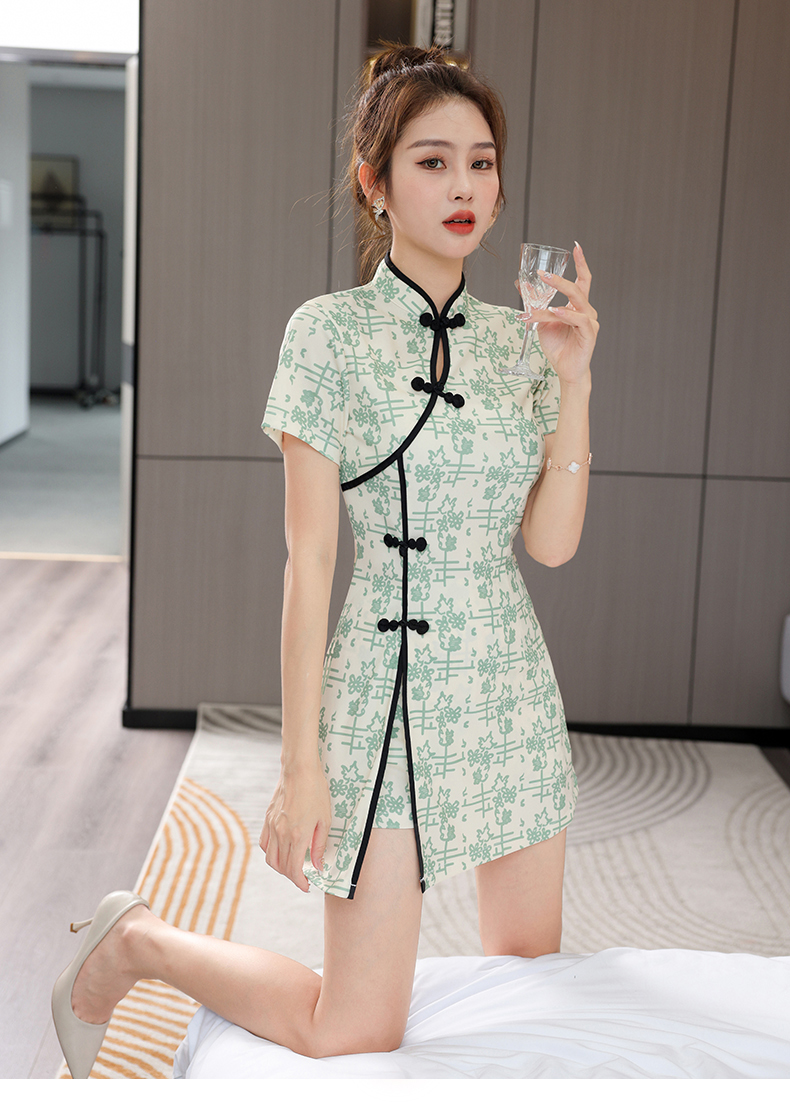 220g health cloth printed technician dress female G25-091