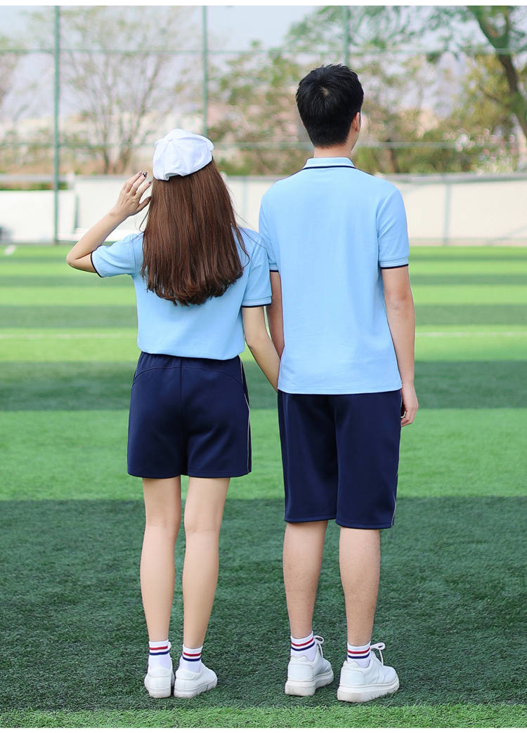 British college style summer class uniform sports meeting summer junior high school student short-sleeved school uniform two-piece suit female model H23-1691