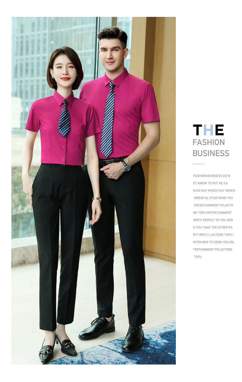 Business slim plain bamboo fiber men short-sleeved shirt DZ1-8702 short-sleeved shirt men