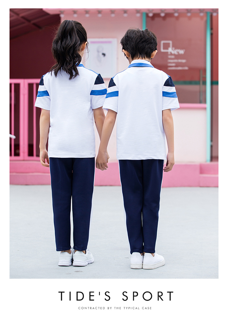 Cotton covered silk summer sports style short-sleeved school uniform suit KA-316-222 (without badge)