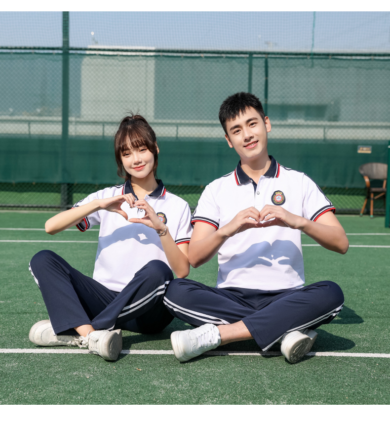 Summer elementary and middle school students junior high school students sports meeting short-sleeved school uniform set KA-870-9801 (without badge)