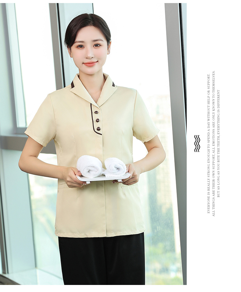 Xiling Hotel Club Restaurant Women Cleaning Clothes Short Sleeve Tops H19-Xiling