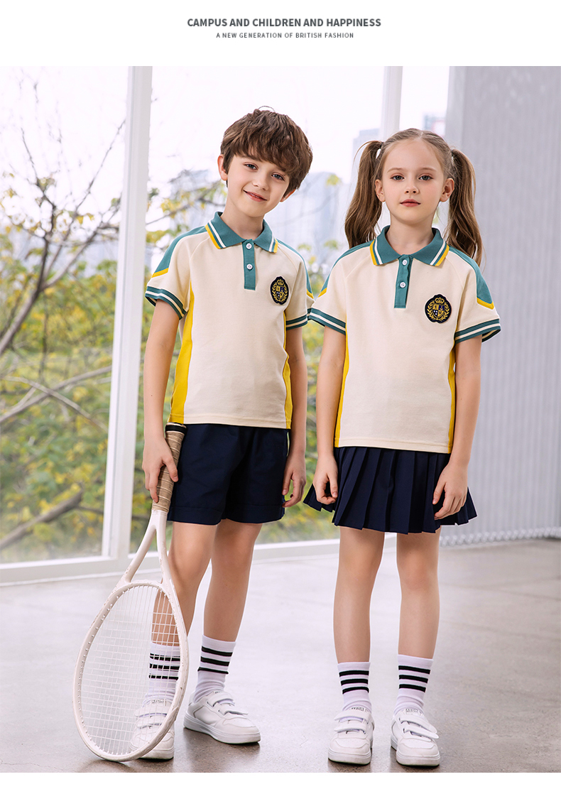 British style elementary school student college sports school uniform short-sleeved suit 215-853