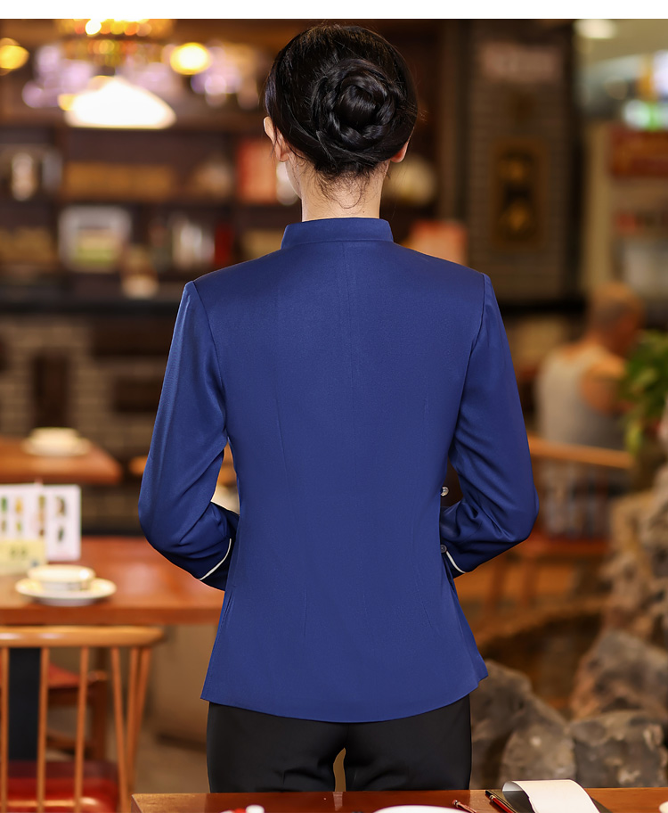 New Chinese style simple long-sleeved waiter female work clothes HD3-21-C038 female