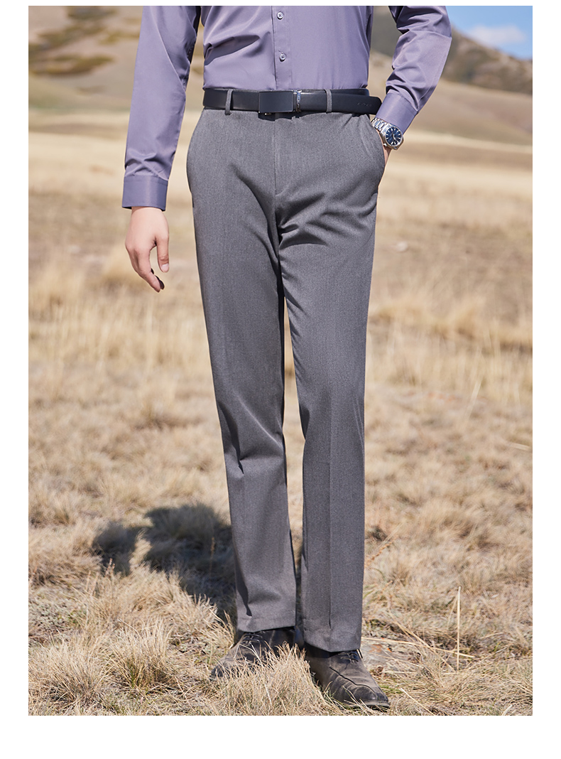 400g color-spun four-way stretch casual trousers 129-6388 men trousers