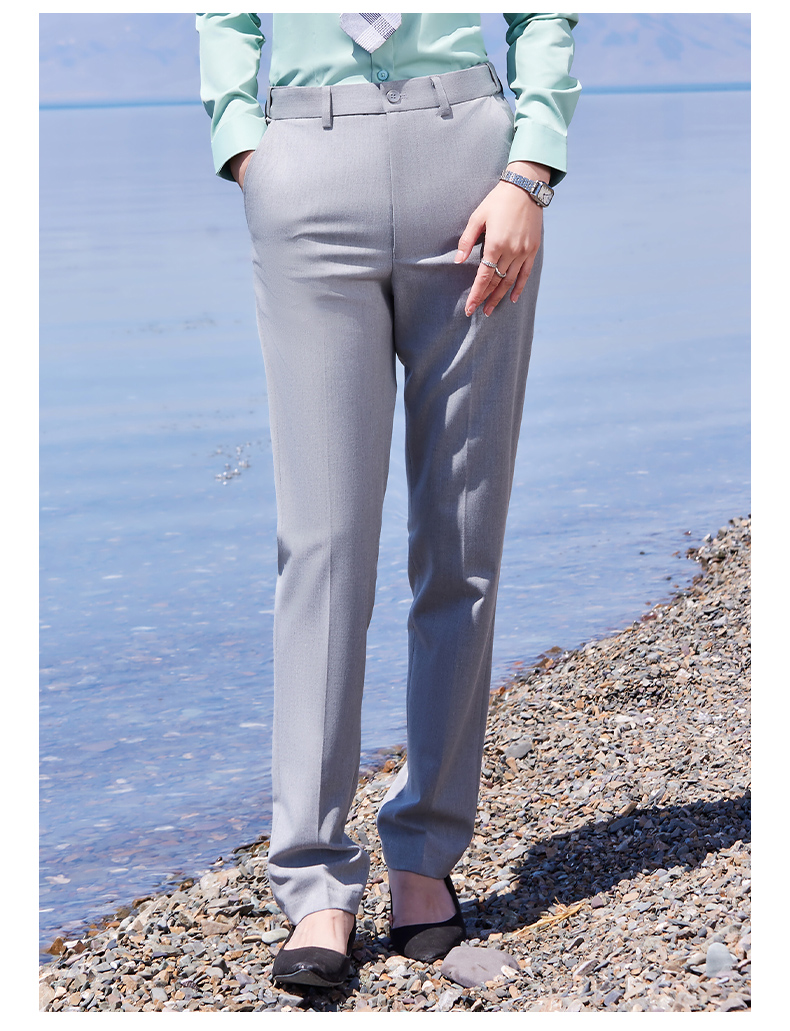 400g color-spun four-way stretch casual trousers 129-6388 women trousers