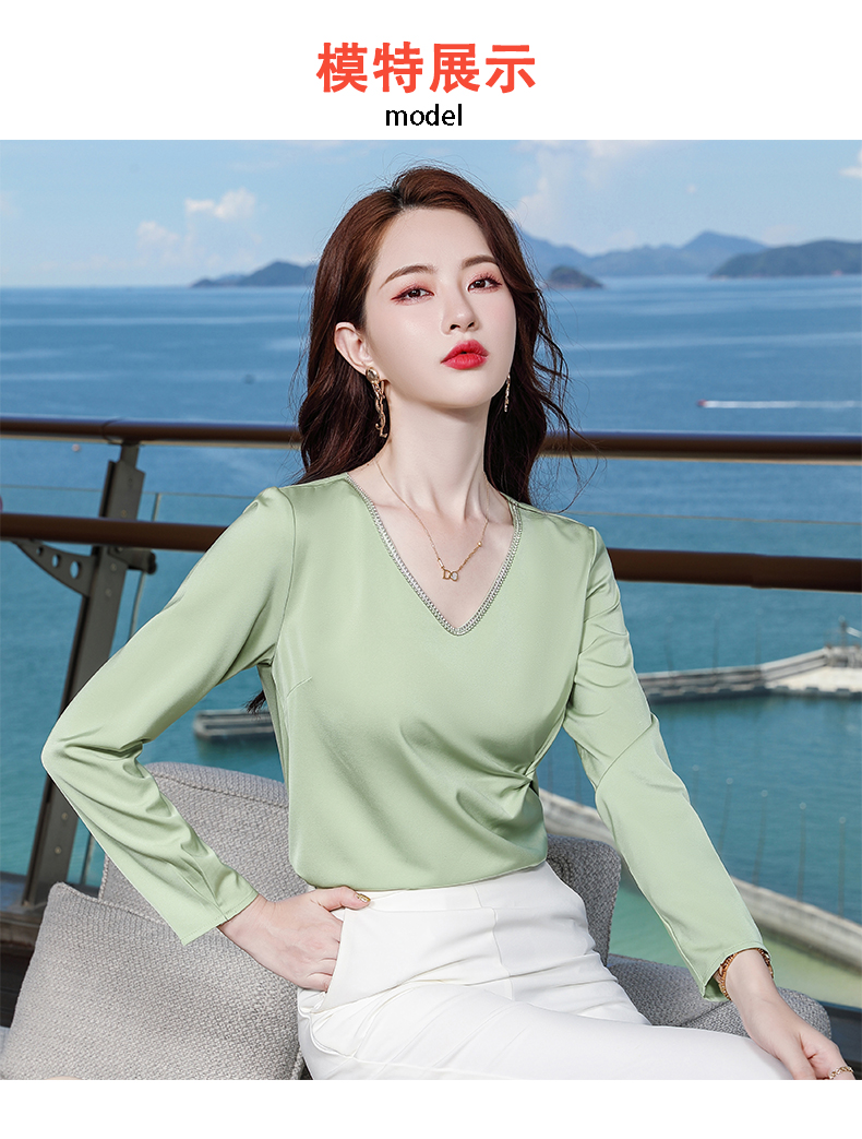 Acetate Temperament V-neck Women Base Layer DR1-9982