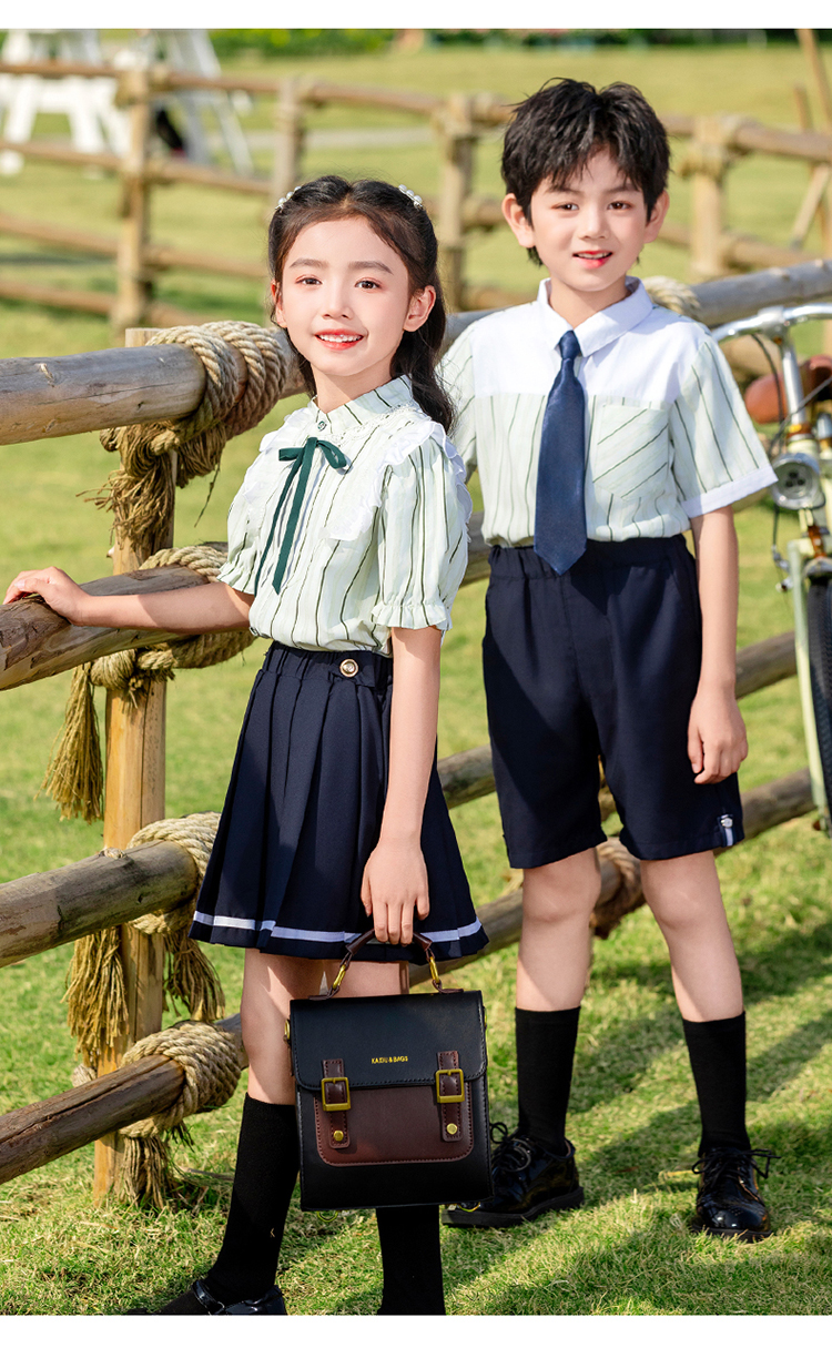 Skin-friendly breathable striped British style school uniform suit 894-2418