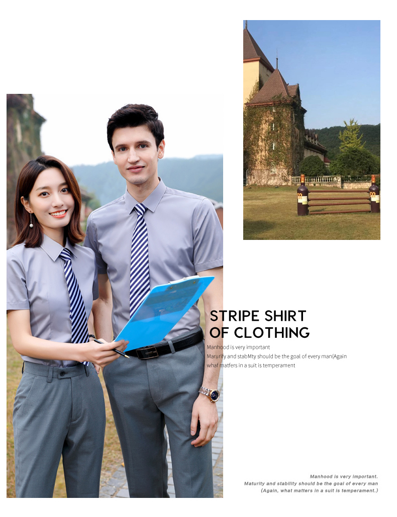 Plain cotton short-sleeved shirt couple style 81-A91 short-sleeved shirt