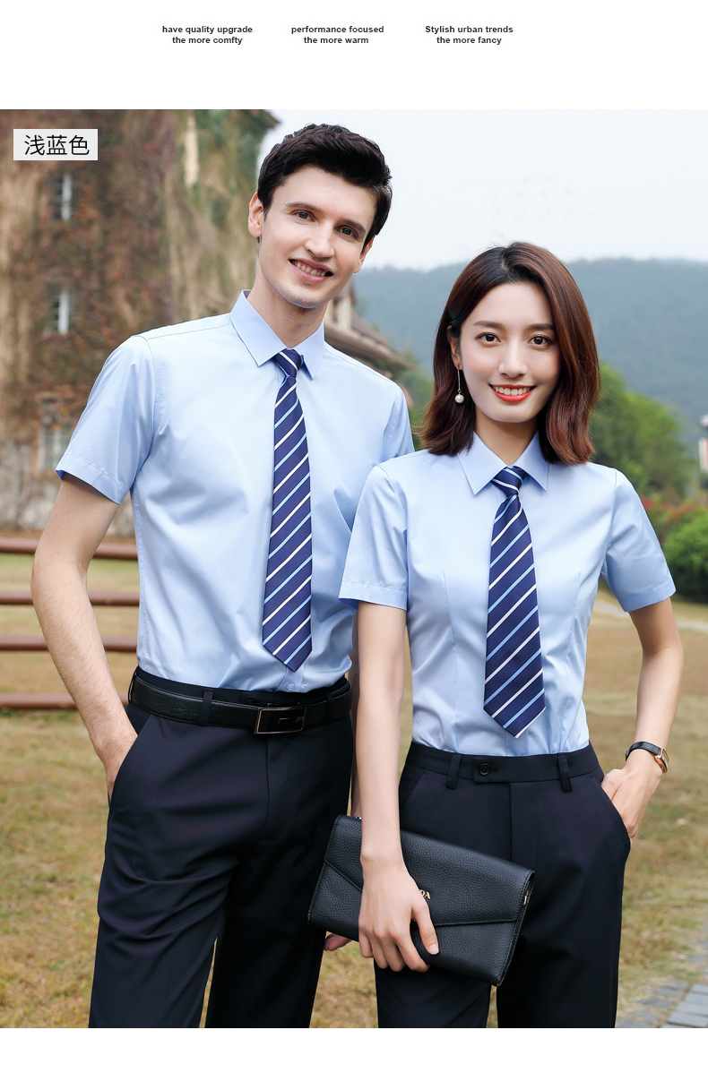 Plain cotton short-sleeved shirt couple style 81-A91 short-sleeved shirt