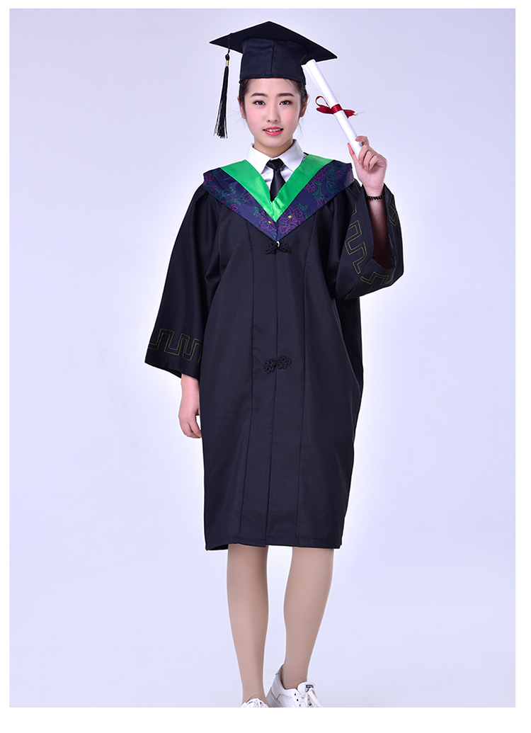 Polyester undergraduate graduation dress M02-XSF02 (hat + dress)