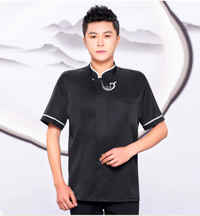 Embroidered Xiangyun Hotel Waiter Work Shirt + Apron H19-L019