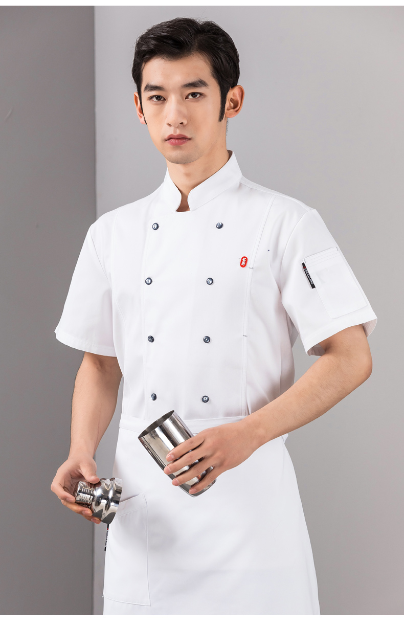 Celebrity chef short-sleeved hotel chef uniform top H01-2022-23