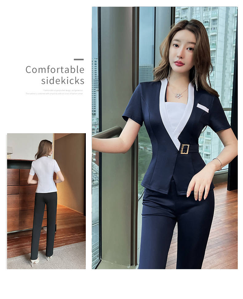 Business elegant slim short-sleeved professional suit skirt for women G25-2688