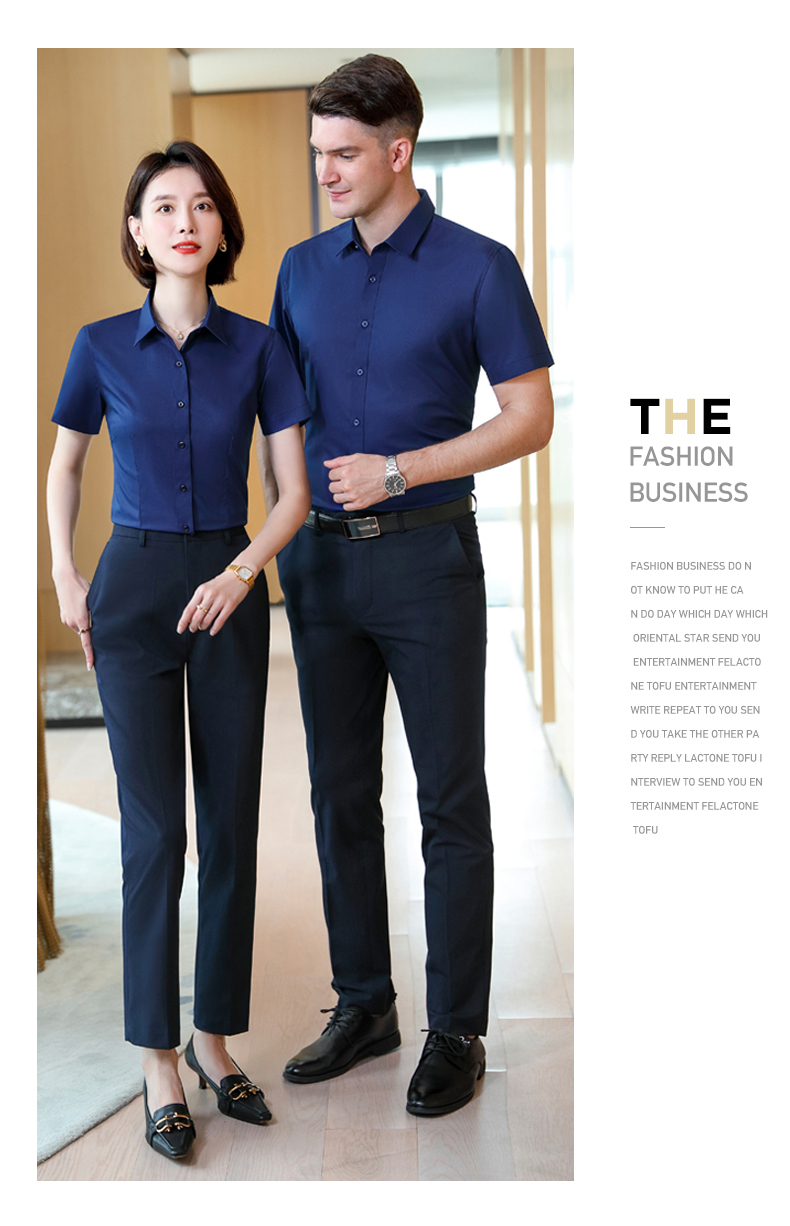 Business slim plain bamboo fiber men short-sleeved shirt DZ1-8702 short-sleeved shirt men