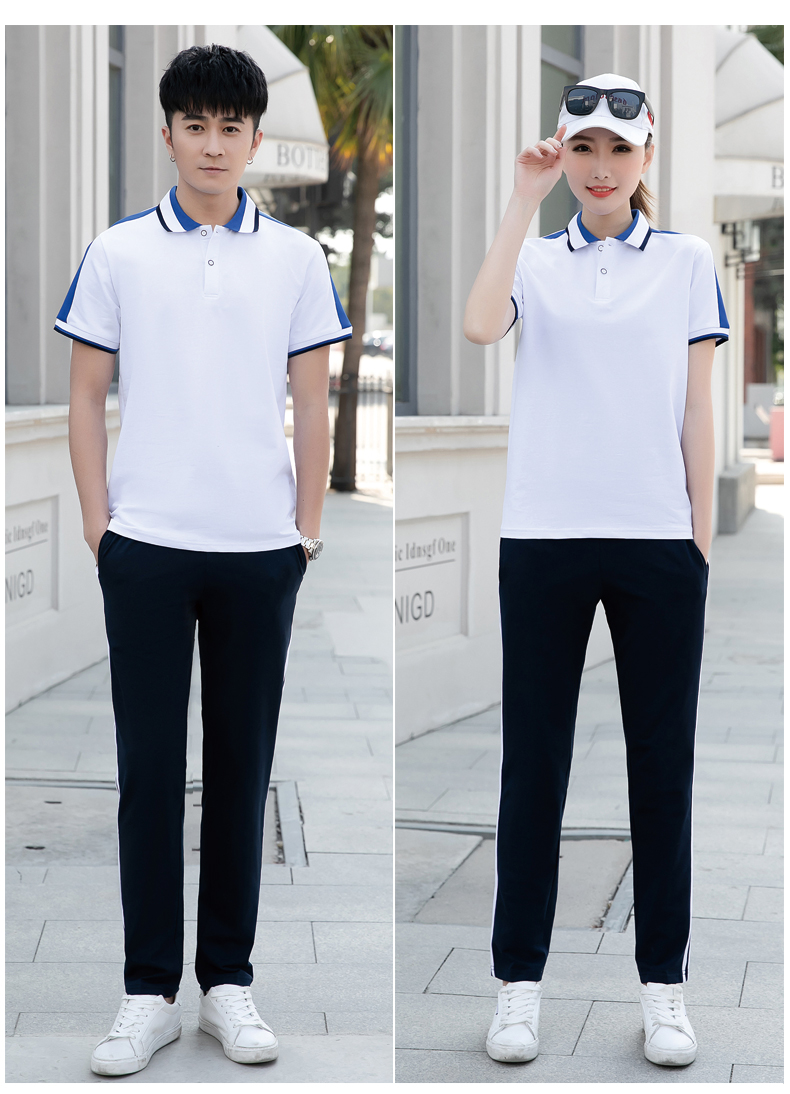 Cotton covered silk short-sleeved school uniform suit KA-406-3358