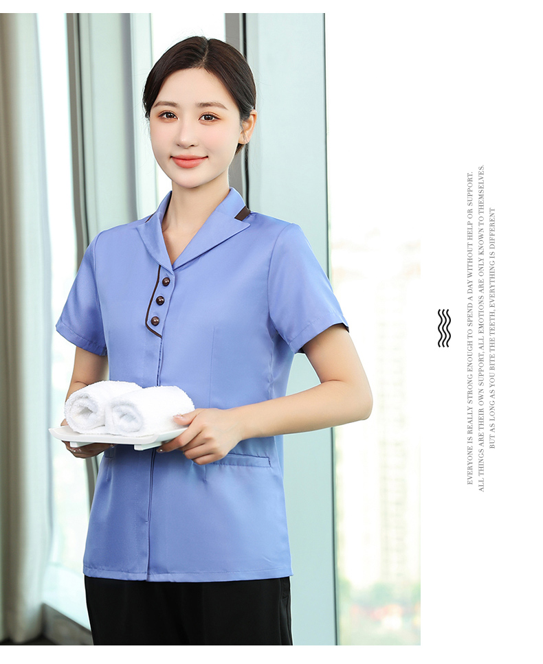 Xiling Hotel Club Restaurant Women Cleaning Clothes Short Sleeve Tops H19-Xiling