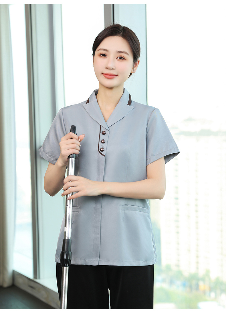 Xiling Hotel Club Restaurant Women Cleaning Clothes Short Sleeve Tops H19-Xiling