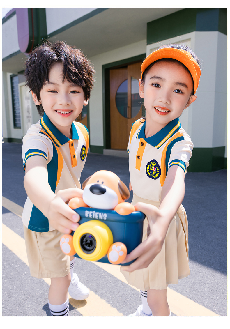 Color matching sports style primary and secondary school students short-sleeved school uniform class uniform sportswear suit Z13-D70