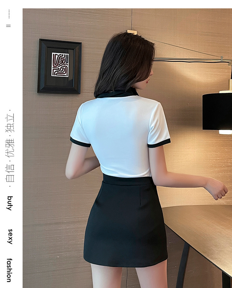 Foot bath technician beauty shop cute short skirt technician uniform suit V02-1349