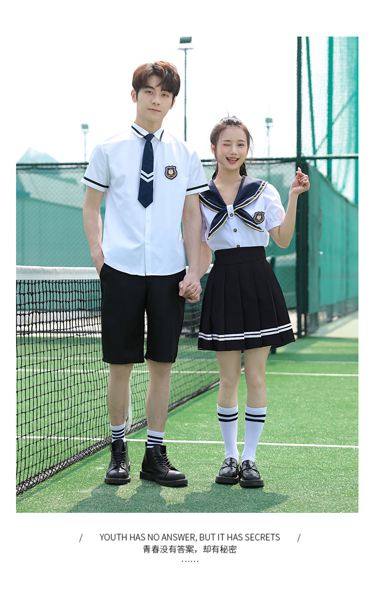 Junior high school student shirt short-sleeved graduation class uniform sailor suit H18-2023-8