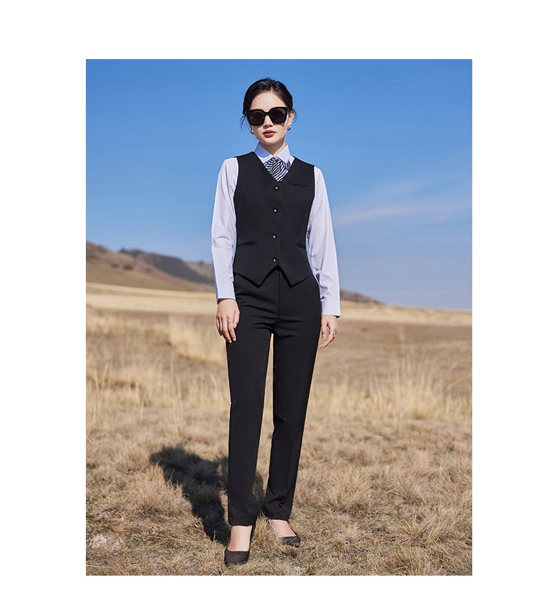 400g color-spun four-way stretch slim suit vest 129-6388 women vest