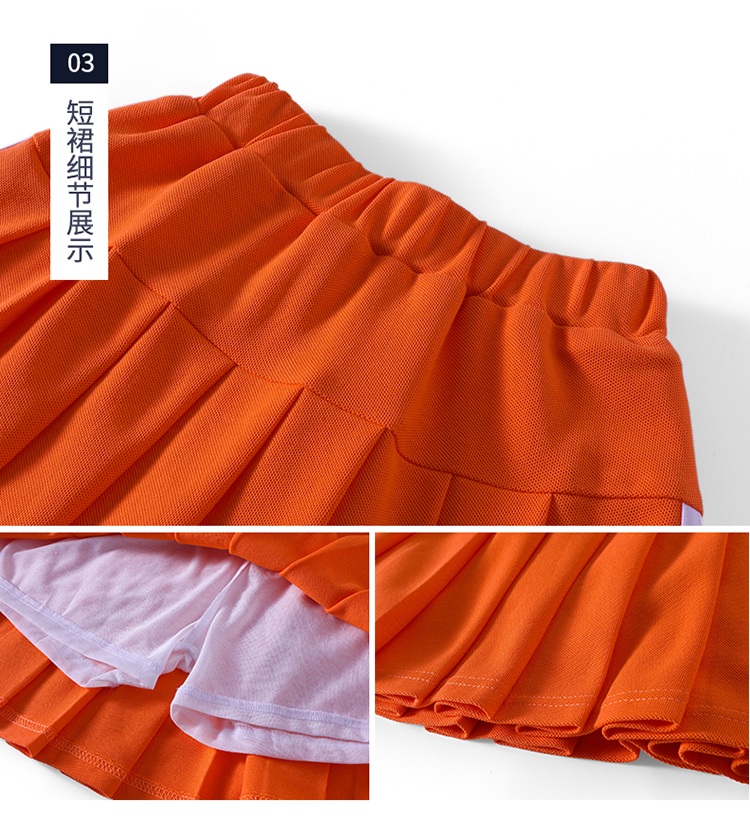 White and orange color comfortable fabric college style sports suit 894-2407