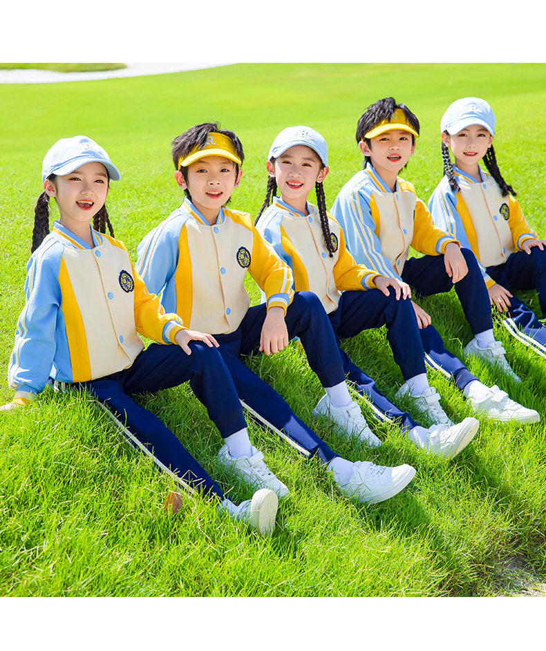 Children sports long-sleeved school uniform spring and autumn two-piece suit 215-9177