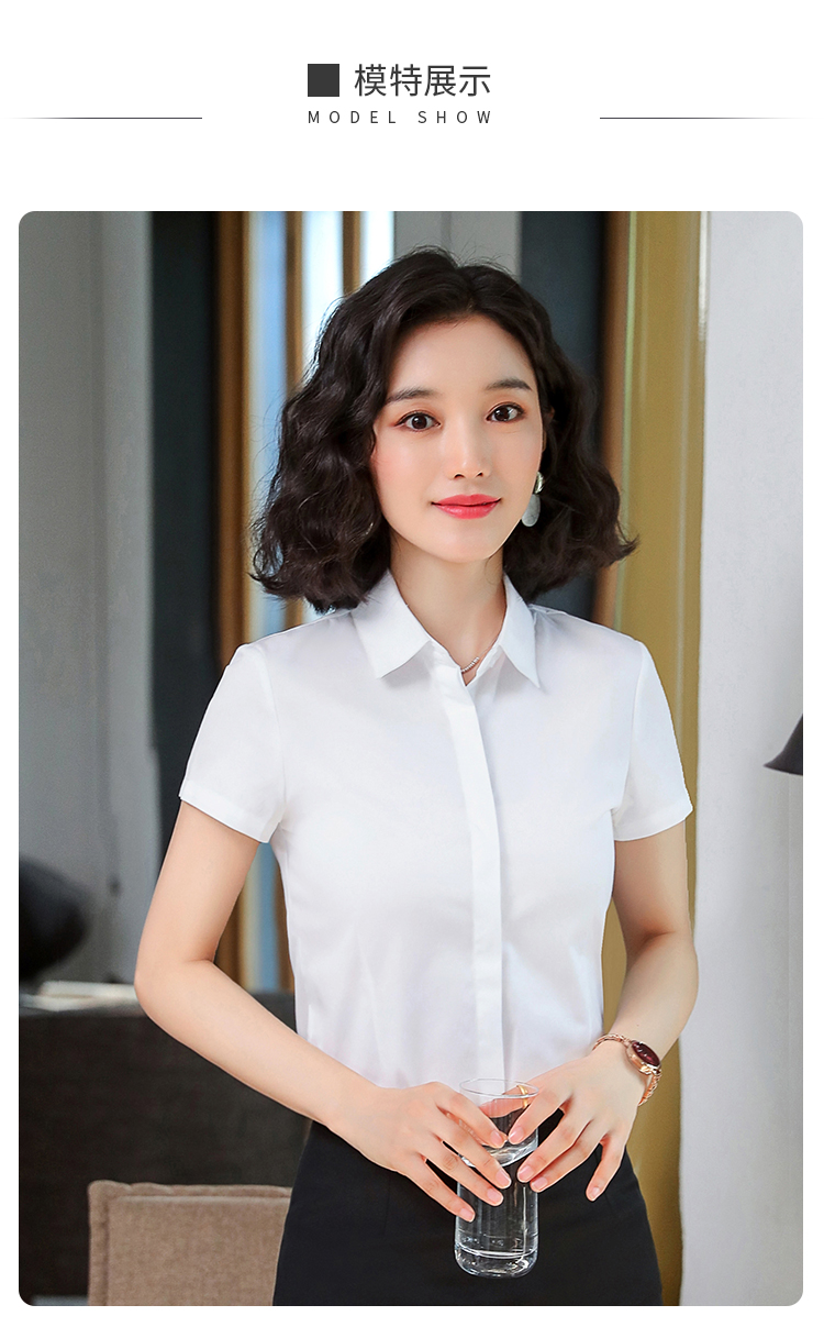 Commuter concealed placket chest three-button short-sleeved shirt women 171-311 short-sleeved shirt women