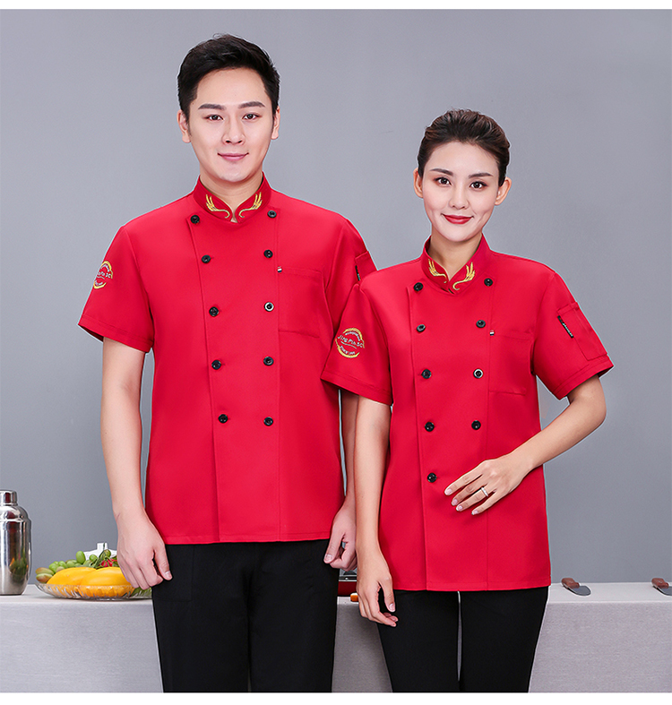 Roumeini wheat ear chef uniform short-sleeved top N01-20D129-20D132