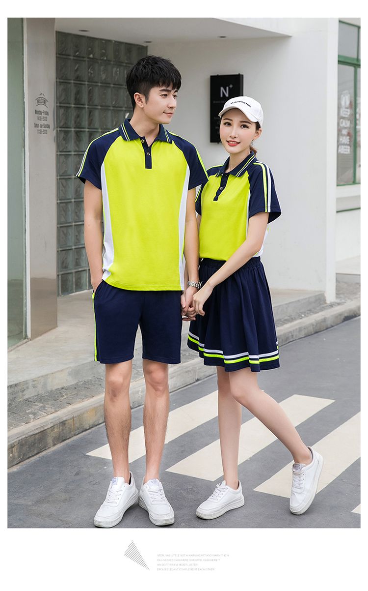 Primary and secondary school students sports style short-sleeved school uniform tops KA-2080 tops