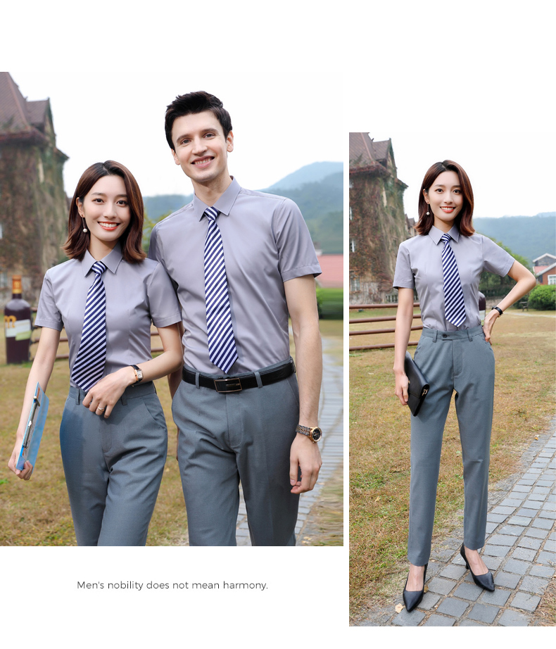 Plain cotton short-sleeved shirt couple style 81-A91 short-sleeved shirt