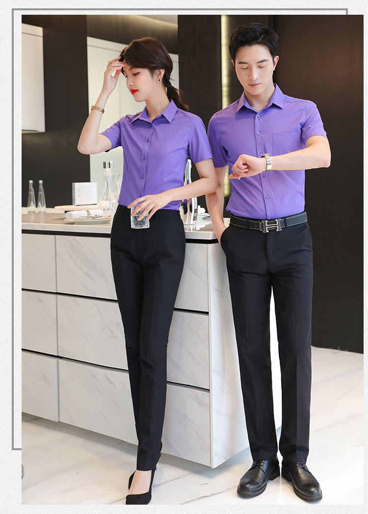 Coarse grain professional men short-sleeved shirt 111-981 men short-sleeved shirt